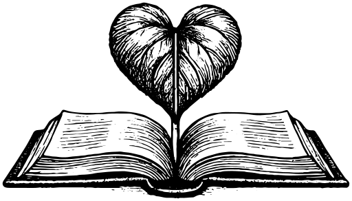 Cordate Press emblem: a heart-shaped leaf rising from an open book